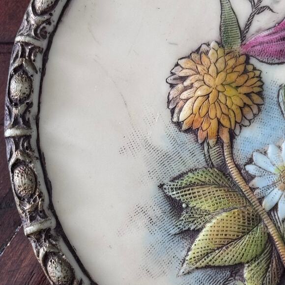 Artini Hand Painted Twin Etched 4D Sculptured Floral Wall Art #10050 Vintage - Picture 3 of 16